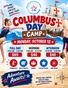 Columbus Day Camp 9AM-12:15PM