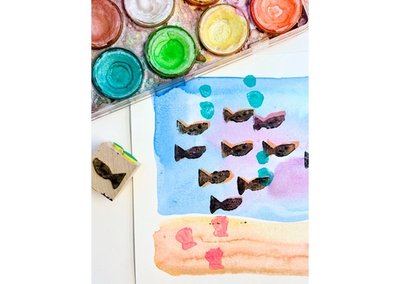 Under the Sea Art: Stamps & Watercolors